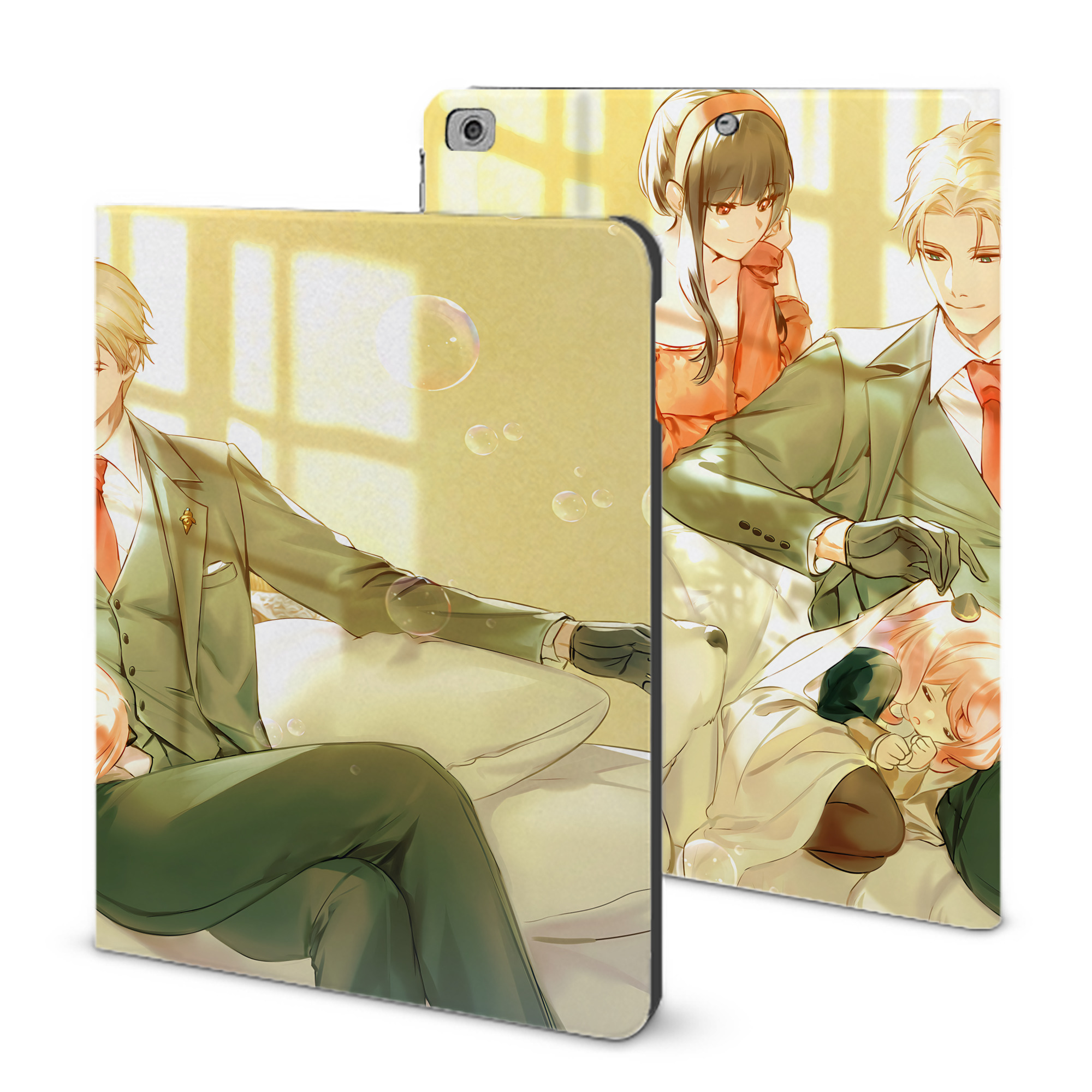 （画像用） SPY×FAMILY间谍家家酒 IPad ケース ブック型 PUレザー TPU 耐衝撃 軽量 薄型 ペン収納なし 全面保護 IPad 各モデル対応